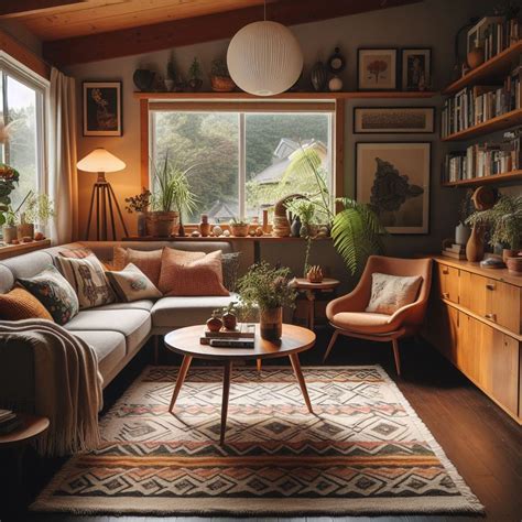 How to Create a Living Room with a Mid-Century Rug Set