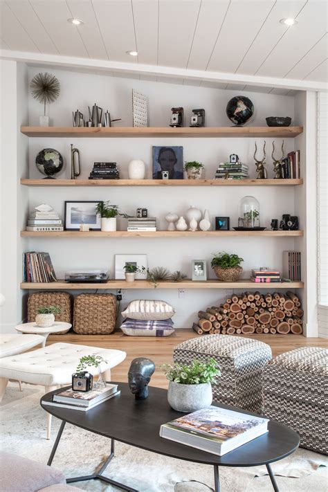How to Style a Living Room with Open Shelves