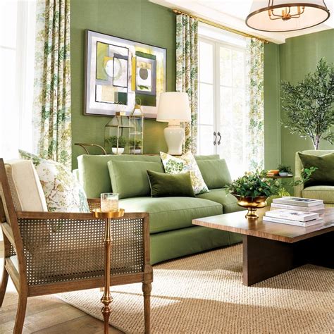 Living Room Decor Ideas with Green Accents